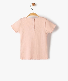 tee-shirt bebe fille en maille cotelee rose tee-shirtsB442701_4