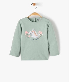 tee-shirt bebe fille a manches longues avec motif licorne bleu tee-shirts manches longuesB444801_1