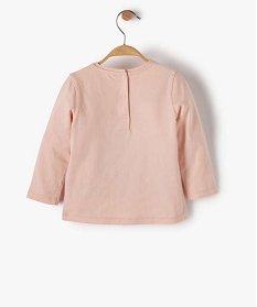 tee-shirt bebe fille avec motif chat rose tee-shirts manches longuesB445201_3