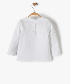 tee-shirt bebe fille avec motif chat blanc tee-shirts manches longuesB445301_3