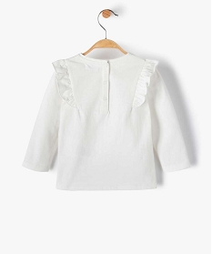 tee-shirt bebe fille avec motifs paillete – lulucastagnette blanc tee-shirts manches longuesB445901_4