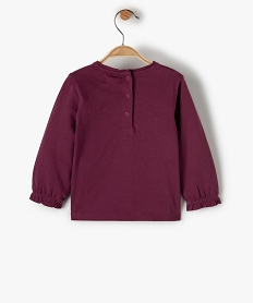 tee-shirt bebe fille a manches longues avec motif en relief roseB446401_3