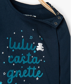 tee-shirt bebe fille a motif paillete - lulu castagnette bleuB446701_2