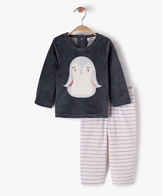 GEMO Pyjama bébé fille 2 pièces avec motif pingouin Bleu