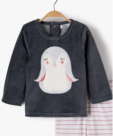 pyjama bebe fille 2 pieces avec motif pingouin bleuB448501_2