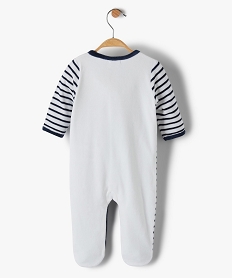 pyjama bebe garcon en velours a rayures sur lavant imprimeB449001_3
