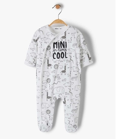 pyjama bebe garcon en velours avec motifs animaux et inscription multicoloreB449201_1