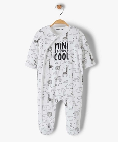 pyjama bebe garcon en velours avec motifs animaux et inscription multicolore pyjamas veloursB449201_1