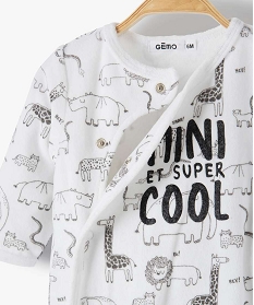 pyjama bebe garcon en velours avec motifs animaux et inscription multicoloreB449201_2