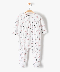 GEMO Pyjama bébé fille à motifs fleuris et nouds en relief Multicolore