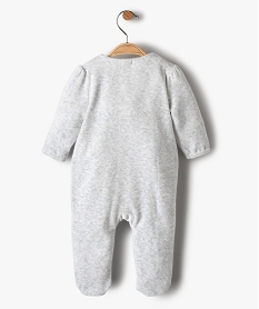 pyjama bebe fille en velours avec motif lapin gris pyjamas veloursB449501_3