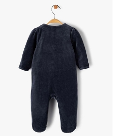 pyjama bebe fille avec motifs cœurs et petites fronces bleu pyjamas ouverture devantB449601_4