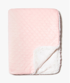 couverture plaid bebe bicolore rose couvertures draps et tours de litB450401_2