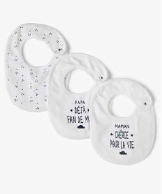 GEMO Bavoirs naissance bébé garçon en velours (lot de 3) blanc standard