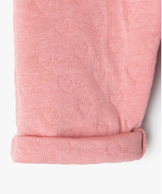 pantalon bebe fille en maille effet matelasse rose leggingsB453501_2