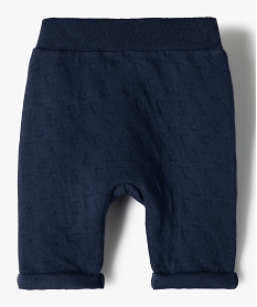 pantalon bebe garcon en maille effet matelasse bleuB453601_3