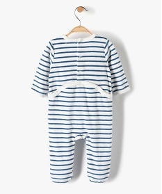 pyjama bebe raye en velours avec inscription brodee imprimeB454101_3