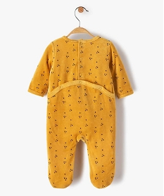 pyjama dors-bien bebe garcon en velours avec motifs lions jauneB454201_4