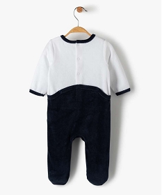 pyjama bebe en velours avec motif petit loup blanc pyjamas veloursB454401_3