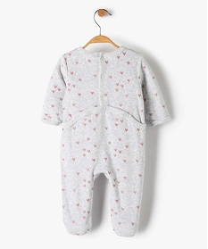 pyjama bebe fille en velours avec motifs cœurs gris pyjamas veloursB454701_4