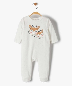 pyjama dors-bien bebe fille en velours avec motif biche beige pyjamas veloursB454801_1