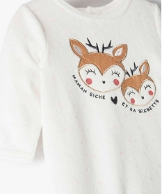 pyjama dors-bien bebe fille en velours avec motif biche beige pyjamas veloursB454801_2