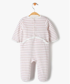 pyjama bebe fille en velours a rayures pailletees et message imprimeB455001_3