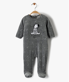 GEMO Pyjama bébé garçon en velours avec motif zèbre Gris