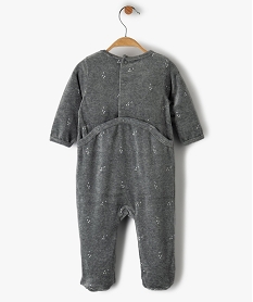 pyjama bebe garcon en velours avec motif zebre grisB455201_3