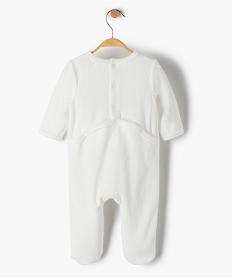 pyjama bebe fille en velours avec inscription sur le buste blanc pyjamas veloursB455401_3