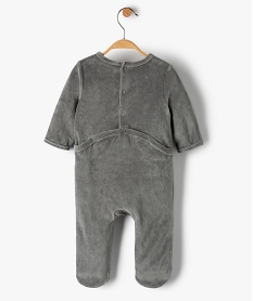 pyjama bebe en velours avec message grisB455501_3
