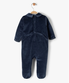 pyjama bebe garcon en velours avec message bleuB455701_3