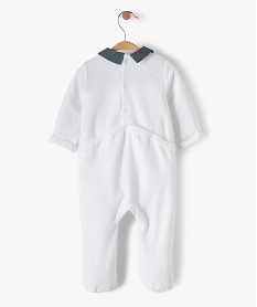 pyjama bebe en velours avec col chemise et motif blancB455801_4