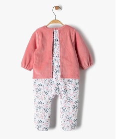 pyjama bebe fille en velours effet 2 en 1 roseB455901_4