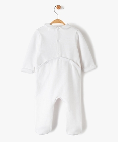 pyjama bebe fille en velours avec decor ourson blancB456001_3