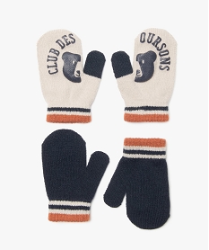 moufles bebe garcon multicolores (lot de 2) beigeB460001_1