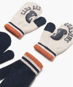 moufles bebe garcon multicolores (lot de 2) beigeB460001_2