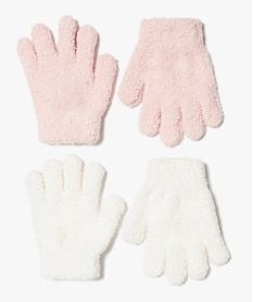 gants fille en maille bouclette (lot de 2 paires) rose standard foulards echarpes et gantsB462001_3