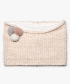 echarpe fille forme snood avec doublure polaire roseB462201_1