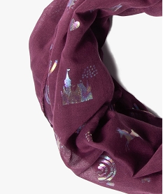 foulard fille forme snood avec motifs pailletes rouge foulards echarpes et gantsB462701_2