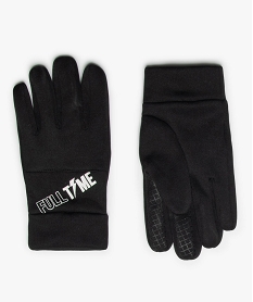 GEMO Gants garçon avec inscription sur le dessus noir standard