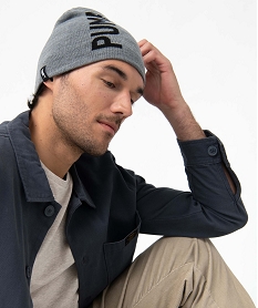 bonnet homme en maille avec inscription - puma grisB466201_3