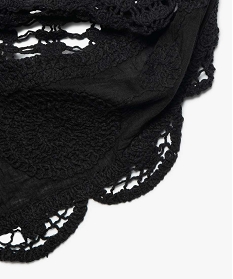 foulard femme triangulaire en maille crochetee noirB467101_2