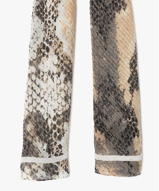 foulard femme plisse a motif animalier beigeB468601_2