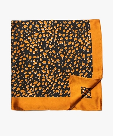 foulard femme satine a motifs tachetes orangeB468801_1