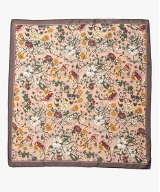 foulard femme carre petit format a imprime fleuri rose autres accessoiresB468901_3