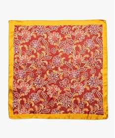 foulard femme satine a motifs fleuris orange autres accessoiresB469001_3