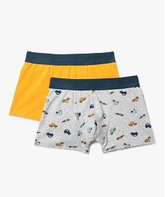 GEMO Boxer garçon uni et imprimé (lot de 2) Multicolore