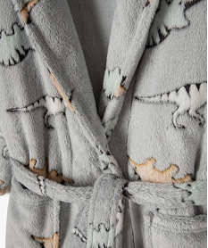 robe de chambre garcon douillette imprimee dinosaures imprime pyjamasB473701_2