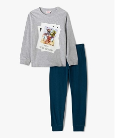pyjama garcon bicolore avec motif avengers - marvel grisB474301_1